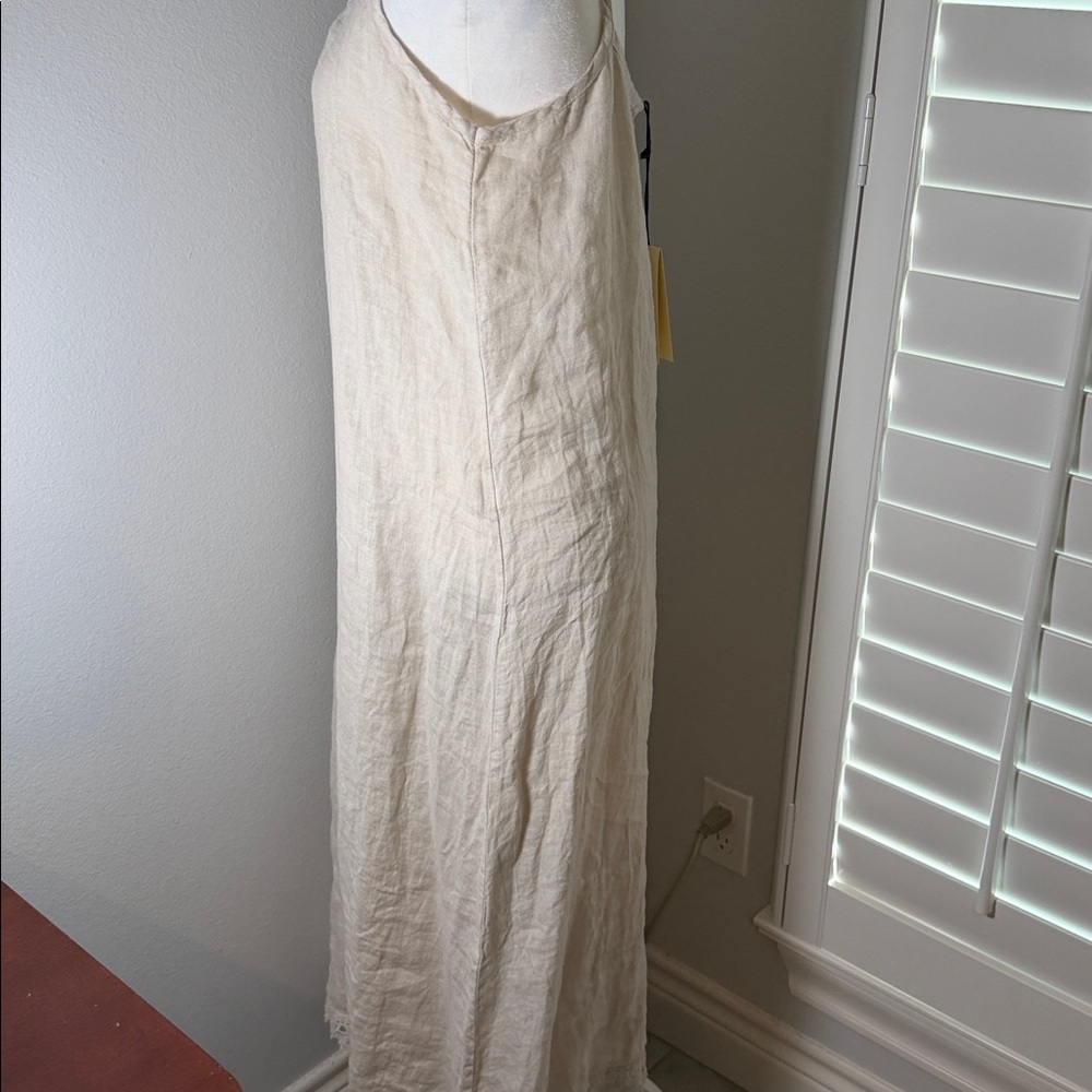 NWT small Sand/ Cream Women's Terzo Millennio Linen dress beach - Picture 5 of 8